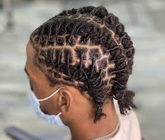 Dreadlocks Men Braids Style, Styled Locs Men, Braids With Dreads Men, Dreads Styles For Men Braids, Started Locs Styles For Men, Barrel Twists On Locs, Four Barrel Twist Dreads Men, Barrow Twist Dreads Men