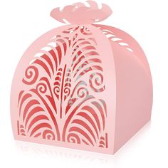 a pink box with an intricate design on it