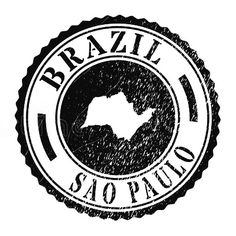 a stamp with the name and map of brazil written inside, vintage style stock illustration