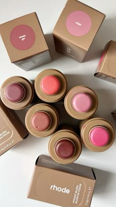 #rhode #rhodebeauty #rhodeskincare #beauty #blush #makeup #skincare #makeuplook #haul #collection #beautyblog Rhode Blush Stick, Rhode New Blush, Rhode Makeup Aesthetic, Rhode Makeup, Rhode Products Aesthetic, Rhode Blush, Rhode Skincare Set, Rhode Beauty, Blush Collection