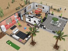 Sims Freeplay Beach House Ideas, Sims Freeplay Wedding House, Sims House Freeplay, Sims Freeplay Penthouse, Modern House Design, Modern House