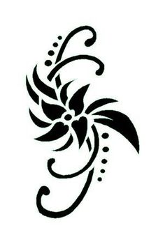 a black and white flower tattoo design