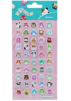 stickers with animals on them in pink packaging