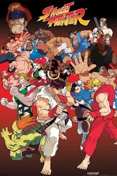 the street fighter movie poster with all characters