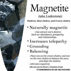 Magnetite crystal meaning Lodestone Crystal Meaning, Magnetic Crystals, Magnetite Crystal, Magnet Therapy, Chakra Racine, Magnetic Therapy, Fridge Door