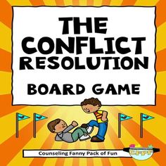 Work with your students on improving their ability to understand how to resolve conflicts with their peers with this fun and easy board game.  Questions and prompts are designed to help facilitate discussions related to making good choices and resolving conflicts without aggression or other negative or unexpected behaviors at school. Great for activity for Social Skills groups, SEL, anger management groups, or behavior-related counseling. To Play: Roll the dice to figure out which player will st Conflict Resolution Bulletin Board, Conflict Resolution Kindergarten, Conflict Resolution Group Therapy, Conflict Resolution Games, Conflict Resolution Activities, How To Control Emotions, Counseling Games, Conflict Resolution Skills, Resolving Conflict