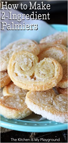 Plate of 2-ingredient Palmier cookies French Biscuits Cookies, Cookies With Puff Pastry, Palmiers Recipe Puff Pastries, Super Bowl Desserts Easy, Pepperidge Farm Puff Pastry Recipes, Recipes With Puff Pastry, Easy Puff Pastry Desserts, Puff Pastry Recipes Appetizers, Palmiers Recipe