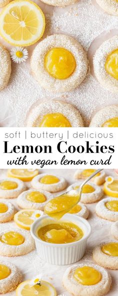 lemon cookies with vegan lemon curd are the perfect dessert to serve on a hot summer day