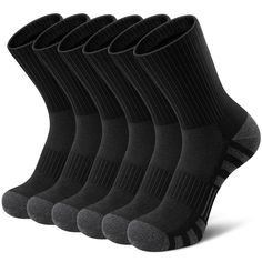 PRICES MAY VARY. [HIGH PERFORMANCE CREW SOCKS]: 86.5% Polyester, it's not easy distortion or pilling, abrasion resistance, thickness and smoothness are better, also can prevent socks from slipping down, enhanced elastane provides additional nonslip security, and suitable to wear . 13.5% spandex composition functions hygroscopic deodorant. [SOFT & BREATHABLE RUNNING SOCKS]: Made of superior fabric, with air permeability and moisture and wicking function, making our running socks breathable and co Power Walking, Playing Football, Running Socks, Socks For Men, Calf Socks, Athletic Socks, Women Men Shoes, Sport Socks, Toe Designs