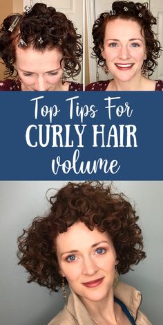 Get big volume with your curly hair with these simple 4 tips! via @MerryMessyLife Tips For Curly Hair, Short Hair Cuts For Round Faces, Fine Curly Hair, New Short Haircuts, Curly Hair Videos, Big Curly Hair, Bangs Curly, Hair Volume