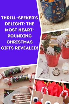 there is a collage of pictures with christmas items in them and the words thrift - seker's delight the most heart - pounding christmas gifts revealed