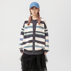 Stripes Knitwear, School Look, Boho Chic Design, Retro Japanese