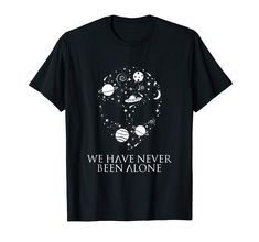 PRICES MAY VARY. Solid colors: 100% Cotton; Heather Grey: 90% Cotton, 10% Polyester; All Other Heathers: 50% Cotton, 50% Polyester Imported Pull On closure Machine Wash We Have Never Been Alone - Funny Ancient Aliens. Alien hade made of planets and stars design. Extraterrestrial gift that's just right for a space & futurism fans who really enjoys watching science fiction movies. Lightweight, Classic fit, Double-needle sleeve and bottom hem Space Futurism, Planets And Stars, Science Fiction Movies, Stars Design, Fiction Movies, Ancient Aliens, Futurism, Star Designs, Aliens