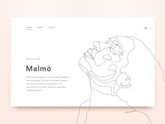 the minimalistic website design is designed to look like a woman's face, with lines