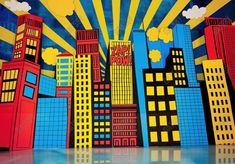 Superhero City Photography Backdrop Ym8T-B0468 - Gatsby Backdrop Comic Book Buildings, Stuco Shirt, Superhero Backdrop, Superhero Background, Superhero City, Boy Cake Smash, Photoshoot Boy, Picture Backdrop, Cake Smash Pictures