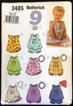 the sewing pattern for this baby's dress is easy to sew