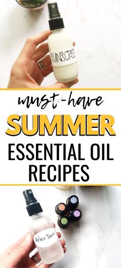 Are you ready for summer? It’s right around the corner which means it’s time to whip up a few of my favorite summer essential oil recipes. DIY sunscreen, after sun spray, diy bug spray and more. You absolutely need to make these essential oil recipes for summer! Essential Oil Bug Spray Recipe, Essential Oil Bug Spray, Sunscreen Recipe, Summer Essential Oils, After Sun Spray, Diy Bug Spray, Bug Spray Recipe, Essential Oil Roller Balls, Recipes For Summer