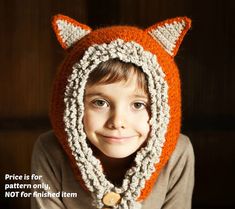 ***INSTANT DOWNLOAD*** This pattern is available for an instant download. Once the payment is confirmed, you will receive an email with a download Wolf Hat, Dread Head, Crochet Unique, Fox Hat, Hoodie Pattern, Crochet Simple, Scarf Crochet, Hat And Scarf, Scarf Crochet Pattern