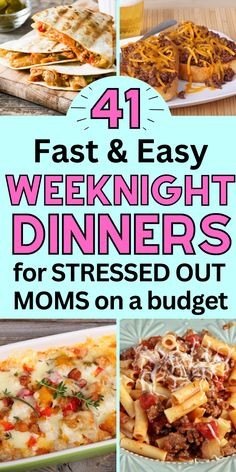 cheap and easy dinner ideas for busy moms Cheap Family Dinners, Easy Fast Dinner Recipes, Cheap Meal Plans, Fast Easy Dinner, Cheap Family Meals, Meal Planning Menus, Easy Cheap Dinners, Fast Dinner Recipes, Cheap Easy Meals