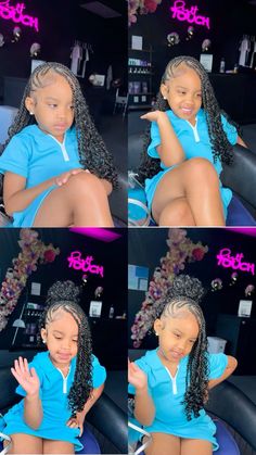 Lemonade Braids With Knotless Kids, Ruberband Hairstyle Braids, Braided Bow Hairstyles, Bow Hairstyle Braids, Back To School Hairstyles Braids Kids, Fulani Braids For Kids, Easy Braided Hairstyles For Kids Black, Easy Natural Hairstyles For Black Kids