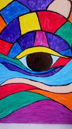 an eye painted on a piece of paper