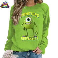 Women's Long Sleeves Sweatshirts O Neck Disney Monsters Inc. Lovely Youthful Woman Clothes 2024 Y2k Disney Monsters Inc, Happy Monster, Disney Monsters, Woman Clothes, Monster University, Monsters Inc, Long Sleeve Sweatshirts, Women Long Sleeve, Long Sleeves