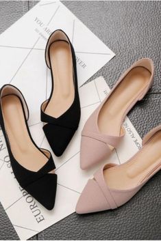 Women Casual Flats, Low Heel Flats, Flats Shoes Comfortable, Black Pure, Women Flats, Office Shoes, Point Shoes, Pointed Toe Shoes