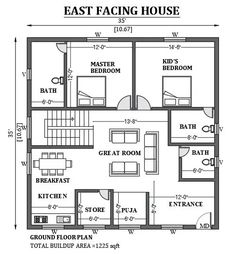 the floor plan for a house with three rooms