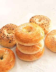 six bagels stacked on top of each other