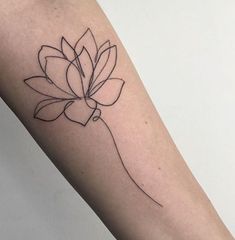 Continuous Line Lotus Flower, Ribcage Quote Tattoo, Single Line Lotus Tattoo, One Line Lotus Tattoo, Lotus Flower Tattoo Minimalist, Women’s Bicep Tattoo, Lifeline Tattoos, Fineline Tattoo Ideas