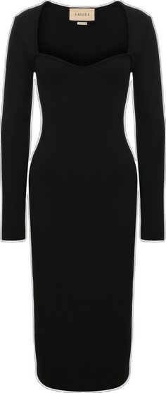 Stretch Viscose Bodycon Dress-Mini Dresses-Gucci-IT 40-Black-Viscose-Runway Catalog Gucci Fitted Mini Dress For Night Out, Chic Gucci Midi Dress For Workwear, Elegant Gucci Midi Dress For Work, Gucci Fitted Dress For Night Out, Fitted Gucci Dress For Night Out, Chic Gucci Dress For Night Out, Gucci Evening Midi Dress, Gucci Fitted Midi Dress, Gucci Midi Evening Dress