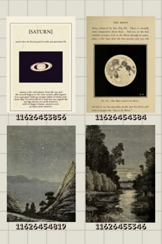 four different pictures with the same image on them, each showing an earth and moon