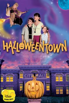 the poster for halloween town with two girls and a jack - o'- lantern