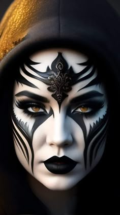 Dark Fantasy Makeup, Crow Witch, Carnaval Make-up, Demon Makeup, Witch Makeup, Halloween Makeup Inspiration