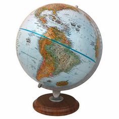 an image of a globe on a wooden stand