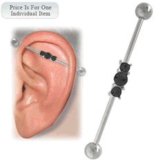 an ear piercing is shown with the words price is for one individual item in front of it