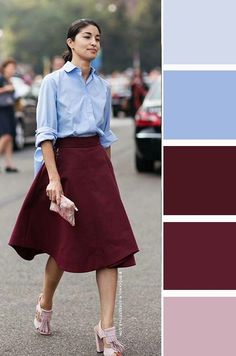 Maroon Colour Combination Outfit, Maroon Color Combinations, Maroon Colour Combination, Burgundy Skirt Outfit, Maroon Outfit, Maroon Skirt, Colour Combinations Fashion, Burgundy Outfit, Color Combos Outfit