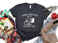 Merry Christmas Shitters Full Shirt, Ugly Christmas Shirt, Christmas Vacation Shirt, National Lampoons Christmas, Holiday Shirt, Xmas Shirt First Class shipping is not Christmas guaranteed because of the delay at USPS. We already ship all 4+ shirts with UPS. We recommend you to upgrade shipping to Priority at checkout if you purchase 3 or less shirts. * High quality and super soft, comfortable shirt. Made with top-of-the-line vinyl and pressed with a professional grade heat press. * Please check Shitters Full, Christmas Vacation Shirts, Sarcastic Christmas, Griswold Family, Funny Xmas Gifts, Griswold Christmas, Funny Drinking Shirts, Ugly Christmas Shirts, National Lampoons Christmas