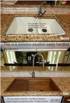 a kitchen sink before and after being cleaned