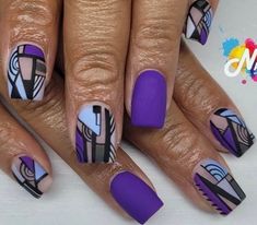 Dope Short Nail Designs, Fingernails Painted, Hot Nail Designs, Funky Nail Art, Diva Nails, Square Nail Designs, Work Nails, Nail Polish Art, Dope Nail Designs