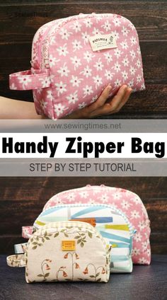 the handy zipper bag sewing pattern is easy to sew