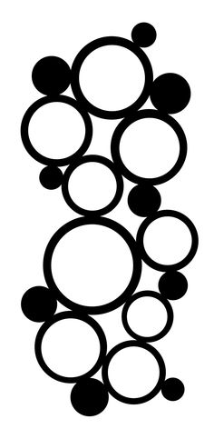 a black and white drawing of circles