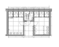 the floor plan for a bathroom with two sinks and a toilet in one room,