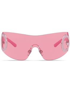 Find DOLCE & GABBANA Re-edition Shield Logo Sunglasses on Editorialist. rose pink shield frame pink tinted lenses silver-tone logo plaque internal logo stamp rhinestone embellishment Tech Glasses, Accessories For Outfits, Matric Dress, Dolce And Gabbana Eyewear, Logo Sunglasses, Frame Pink, Sunglasses Pink, Sunglasses Logo, Shield Logo