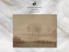 an image of a landscape with trees in the foreground and text that reads vintage essence gallery