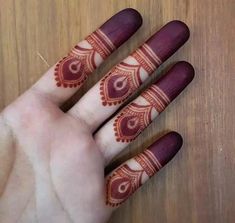 a person's hand with henna tattoos on it