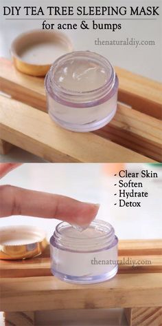 Mask For Acne, Tea Tree Oil For Acne, Make Tea, Tea Diy, Diy Skincare, Natural Diy, Diy Body, Sleeping Mask