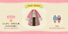 the animal crossing character is wearing a pink coat