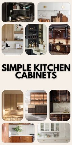 the kitchen cabinets are all different colors and sizes