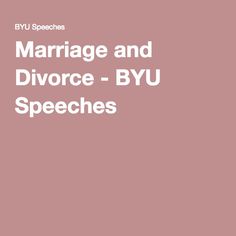 marriage and divore - byu speech with the title in white on pink